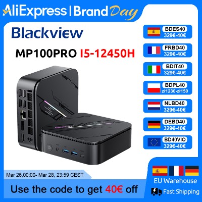 Blackview MP100PRO NOWY Mini PC Intel I512450H Windows 11 8rdzeniowy 12wątkowy 16GB512GB 1TB WiFi Mini Komputer PC BT52