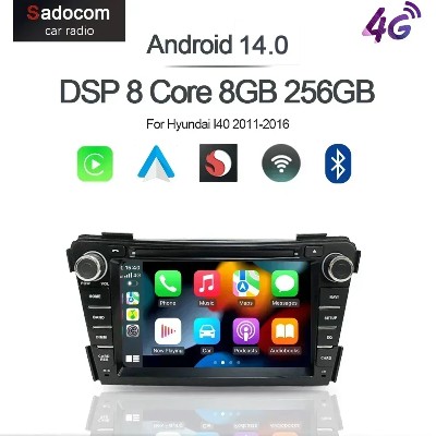 7calowy odtwarzacz samochodowy Carplay DSP Android 130 8rdzeniowy 12 GB 256 Radio multimedialne GPS Wifi stereo radio samochodowe dla Hyundai I40 20112016