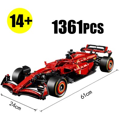 1361 elementów Techniczny Zestaw Klocków do Składania Samochodu Wyścigowego F1 SF24 Skali 18 Model Superauta MOC Zabawka do Montażu Prezent Urodzinowy dla Chłopców