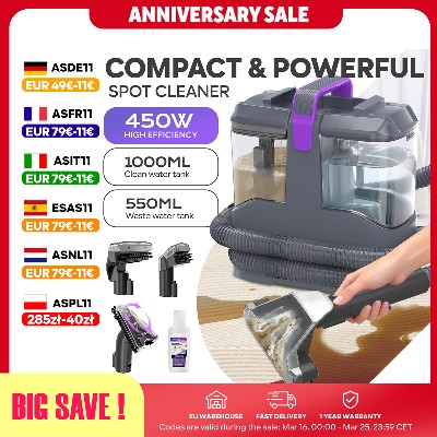 C9S Odkurzacz Piorący 13kPa 450W Przenośne Urządzenie do Czyszczenia Dywanów Tapicerki Kanap Samochodu