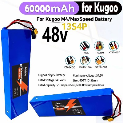 Akumulator litowojonowy 48V 13S4P 60000mAh do hulajnóg elektrycznych wbudowanym systemem ochrony BMS akumulator do serii Kugoo M4M4ProMaxSpeed