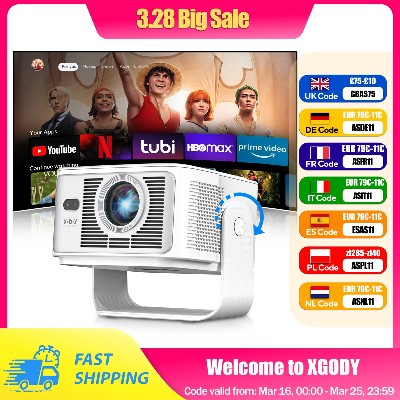 Projektor XGODY Gimbal 900ANSI 8K 2GB 16GB Android 140 Autofokus Korekcja Keystone Beamer Wifi6 BT54 Kino Domowe Na Zewnątrz