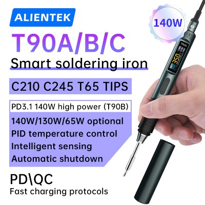 ALIENTEK T90 Inteligentna lutownica PD 140W Regulowana temperatura DC 28V 80450 Zestaw do lutowania spawalniczego C245 C210 T65 Narzędzia
