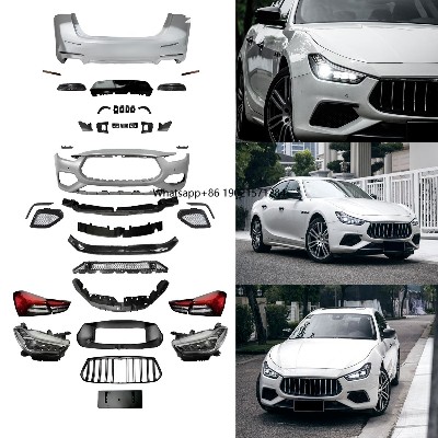 Wysokiej jakości zestaw karoserii do Maserati Ghibli 1420 modernizacja na styl 21 Trofeo Sport przedni tylny zderzak reflektory tylne światła