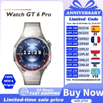 HUAWEI WATCH GT Pro Smartwatch HUAWEI Zegarek HUAWEI 147 AMOLED 21 dni pracy na baterii HarmonyOS 60 NFC Połączenia Bluetooth HUAWEI WATCH GT 6Pro