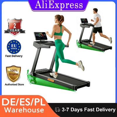 Bieżnia ROBORE L20 regulowana skośność 15 silnik bezszczotkowy 35HP prędkość 14kmh maksymalne obciążenie 180kg wyświetlacz LED paski do chodzenia pomiarem tętna