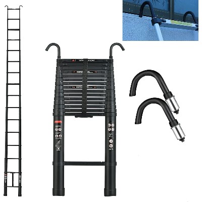 Wytrzymałe drabiny teleskopowe 62 M203 FT haczykami 14stopniowe przedłużenie aluminium do wielofunkcyjnych prac dachowych pomieszczeniach na zewnątrz