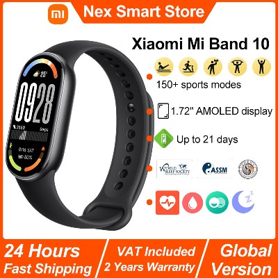 Nowa inteligentna bransoletka Xiaomi Mi Band 10 172calowy wyświetlacz AMOLED monitorowanie tlenu we krwi 150 trybów sportowych inteligentna opaska BT54 Wersja globalna