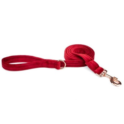 ESME FOR DOG Smycz dla psa welurowa cherry 150cm2cm