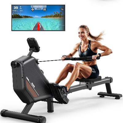 MettleMatic RM3 składany maszyna do wiosłowania 300N opór magnetyczny 16 poziomów Bluetooth 150kg pojemności