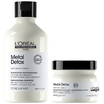 LOréal Professionnel Metal Detox Clarifying Shampoo 300ml Hair Mask 150ml Prevent Breakage Colour Fade from Hard Water