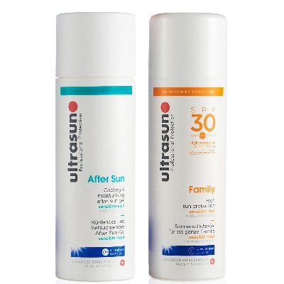 Ultrasun Family SPF 30 Super Sensitive 150ml and Ultrasun Aftersun zestaw kosmetyków do po opalaniu