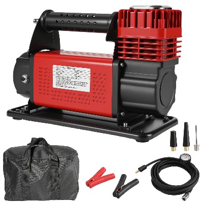 Kompresor do pompowania opon 160LM wytrzymały kompresor powietrza dwucylindrowy 150PSI adapterami do samochodów ciężarowych samochodów osobowych odpowiedni do SUVów kamperów rowerów