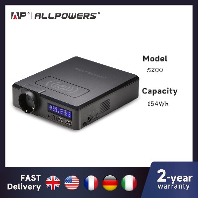 ALLPOWERS 200W Solar Powerbank 154Wh 41600mAh Zewnętrzna ładowarka akumulatorów Powerstation Przenośny generator awaryjnego zasilania zapasowego