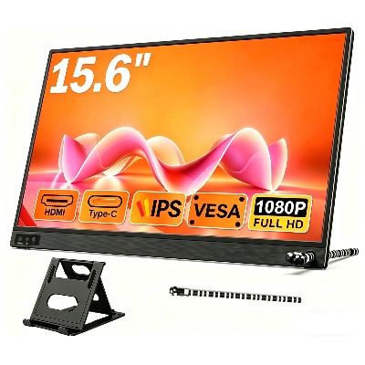 Monitor przenośny Amoudo 156 cala 1920x1080P ekran IPS LCD uchwyt na długopis mocowanie VESA USBC Mini HDMI mobilny wyświetlacz