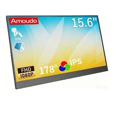 Przenośny monitor Amoudo 156 cala 1920x1080P rozszerzający ekran panel IPS LCD podstawka otworem na rysik VESA USBC Mini HDMI mobilny wyświetlacz