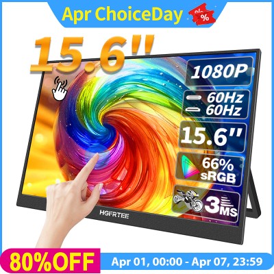 HGFRTEE 156calowy przenośny monitor dotykowy ADSIPS 19201080P 300cdm2 Rozszerzony wyświetlacz do laptopa Drugi ekran XBox PS45