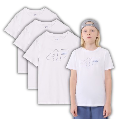 4F 3Pak tshirt bawełniany koszulka chłopięca 4FJWSS25TTSHM2185 158