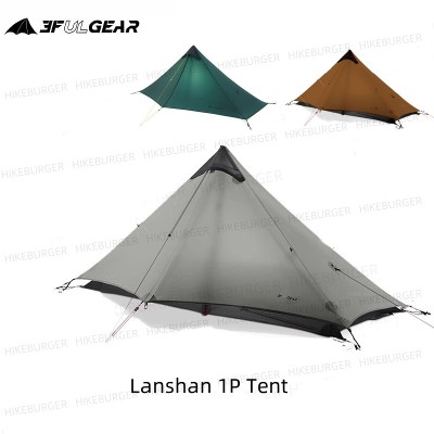 Namiot 3F UL Gear Lanshan 1P na kemping ultralekki namiot nylonu 15D SilNylon wodoodporny bez słupków 760g idealny na trekking wędrówki plecakiem