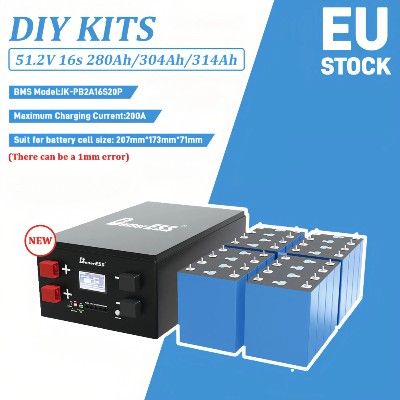 BetterESS 48V 280AH 314AH Obudowa na baterie LifePO4 512V Zestawy DIY JK BMS pb2a16s20p 43 calowy wyświetlacz LCD 15kWh Obudowa na baterie do domowego systemu solarnego