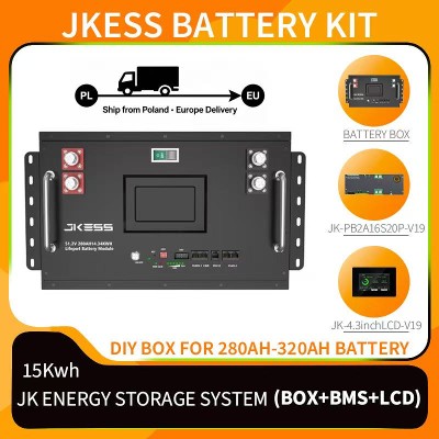 Obudowa baterii JKESS 15KWH LFP JKBMS PB2A16S20P ekran 43 cala kompatybilna ogniwami 280AH320AH lokalny magazyn UE wysyłka Polski