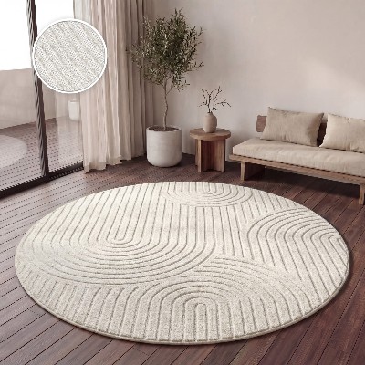 Dywan wewnętrzny zewnętrzny Cotara krem 160 cm okrągły