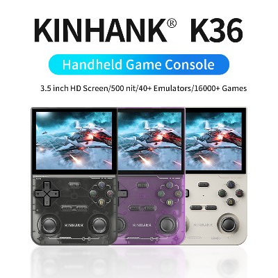 KINHANK Open Source K36 Retro przenośna konsola do gier wideo 16000 emulator gier dla PS1PSPDCN64SS 500 nit 35calowy ekran IPS