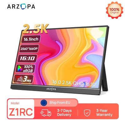 ARZOPA 16calowy przenośny monitor 2K 1610 IPS ekranem typu mini HDMI drugi wyświetlacz do MACLaptopaPCXboxPS45Switch Z1RC