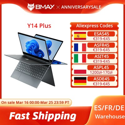 Laptop BMAX Y14 Plus 14 cali Windows 11 16GB RAM 512GB SSD 19201080 IPS Intel N150 komputer Micro SD Bluetooth