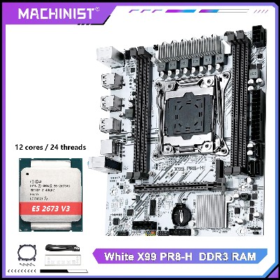 Płyta główna MACHINIST X99 Intel Xeon E5 2673 V3 CPU LGA20113 DDR3 16GB RAM NVMESATA M2 PR8H