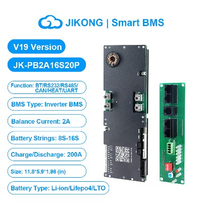 JKBMS JIKONG V19 Domowy Inwerter Energetyczny BMS 8S24V 16S48V Liion Lifepo4 LTO Bateria BMS PB2A16S20P