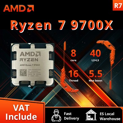 AMD Nowy procesor Ryzen 9700X 55 GHz 8rdzeniowy 16wątkowy 40 MB pamięci podręcznej do gier 4NM TDP 65 Gniazdo AM5 Gaming CPU Zen