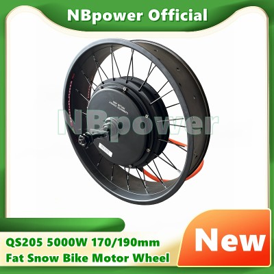 Najnowszy NBpower QS205 72V 5000W 50H V3 170190mm Dropout elektryczny Fat Bike 202426x40 rower śnieżny tylna piasta koło silnikowe