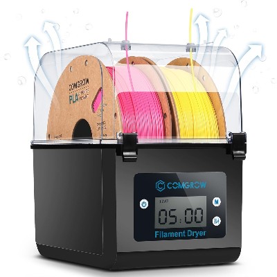 Comgrow 2rolkowy odwadniacz żarnika Uchwyt szpuli Filaments Dry Box do drukarki 3D 175 mm 285 mm ABS PLA PETG TPU FDM Materiał