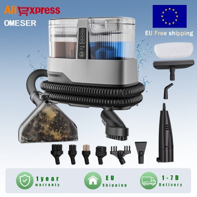 OMESER 1800W Parowy Odkurzacz do Dywanów 13 Ssanie 17KPa Wiele Dysz Spryskiwanie Mycie do Tapicerki Sierści Zwierząt Samochodu Domu