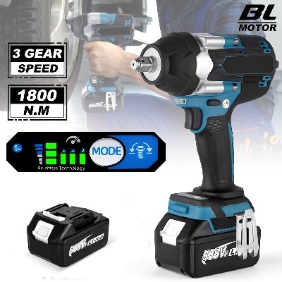 Klucz udarowy bezszczotkowy elektryczny momencie obrotowym 1800 Nm 12 cala akumulator litowojonowy bezprzewodowy narzędzia do akumulatorów Makita 18V zatrzask