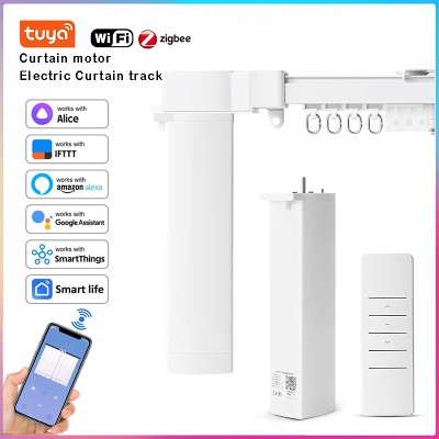 Najnowszy silnik do zasłon 185mm Tuya Wifi Zigbee elektryczny napęd do szyn drążków zasłon kompatybilny Google Alexa Alice do inteligentnego domu