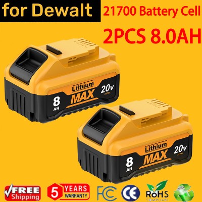 18V20V MAX 8000mAh 21700 zamiennik bateria ogniwowa Dewalt 18V DCB184 DCB182 DCB180 DCB181 DCB201 DCB206 dla Dewalt DCB200