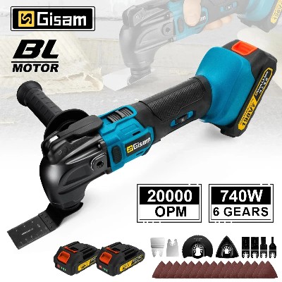 Gisam 740W Bezszczotkowy Wielofunkcyjny Narzędzie Oscylacyjne 20000OPM Elektryczna Piła do Obróbki Drewna Dekoracja Domu do Akumulatora Makita 18V