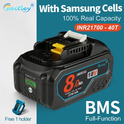 Waitley 21700 Mocna Bateria do Elektronarzędzi Makita 18V 8Ah Prawdziwa Pojemność Akumulatory Akcesoria Zamienne