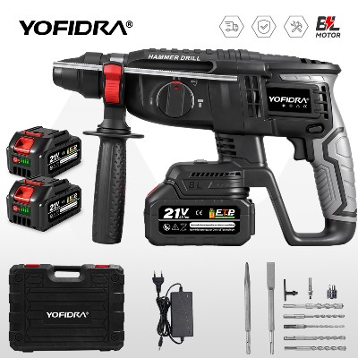 Yofidra 26MM Bezszczotkowy Młotowiertarka Elektryczna WiertarkoWkrętarka Udarowa Wielofunkcyjne Bezprzewodowe Narzędzie Obrotowe Do Akumulatorów Makita 18V Pin
