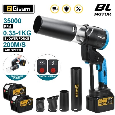 Gisam 35000RPM Bezszczotkowy Elektryczny Dmuchawa Powietrza 2w1 Turbo Dmuchawa Wentylator do Odkurzania Liści Kurzu Śniegu Narzędzie do Czyszczenia na Akumulator Makita 18V
