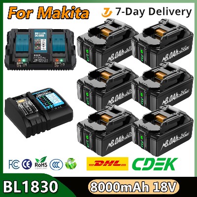 Akumulator Makita BL1830 18V 8000mAh BL1830 BL1815 BL1860 BL1840 Akumulator do Narzędzi Ładowarką 6A