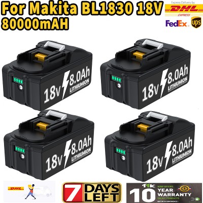 Nowość dla Makita BL1830 bateria 18V 8000mAh wymienna bateria do BL1860 BL1850 BL1840B narzędzie akumulator ładowarka 6A