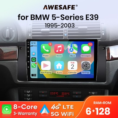 AWESAFE Bezprzewodowe Radio CarPlay Android Auto do BMW E39 1995 19962003 E53 X5 M5 Plug Play FM BT RDS DSP 4G GPS Multimedia