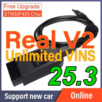 Vag Com Real Hex V2 19962024 aktualizacja Unlimits VINs HexV2 247 ze sprzętowym interfejsem Usb do kodowania diagnostycznego skanera VCDS
