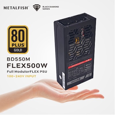METALFISH Flex 500600W 80PLUS GOLD Full Modular Power Supply FlexATX 1U PSU do ITX Mini PC POS NAS GPU Dock 90264V