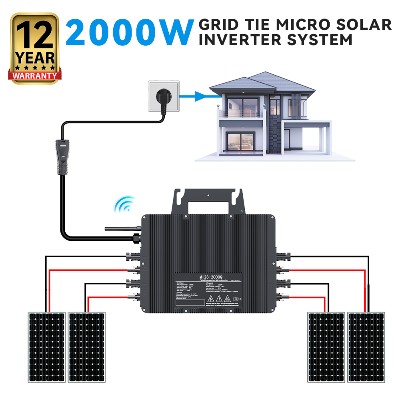 Konwerter paneli słonecznych mocy 2000 Sieć domowa połączonym systemie mikroinwerterów słonecznych Maksymalne zastosowanie dla sztuk paneli słonecznych mocy 400700
