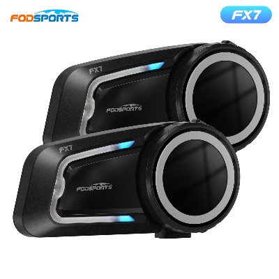 szt Fodsports FX7 Mesh Motocyklowy Interkom Bluetooth do Kasku Zestaw Słuchawkowy BT 54 10 Użytkowników Zasięg 2000M