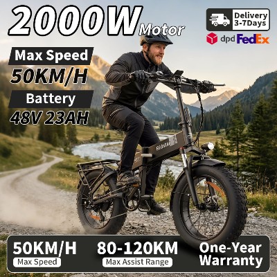 Ridstar H20 Pro Składany Rower Elektryczny dla Dorosłych Silnik 2000W Elektryczny Rower Szosowy 48V 23Ah Ebike 204 Rower Elektryczny Maksymalna Prędkość 45 kmh